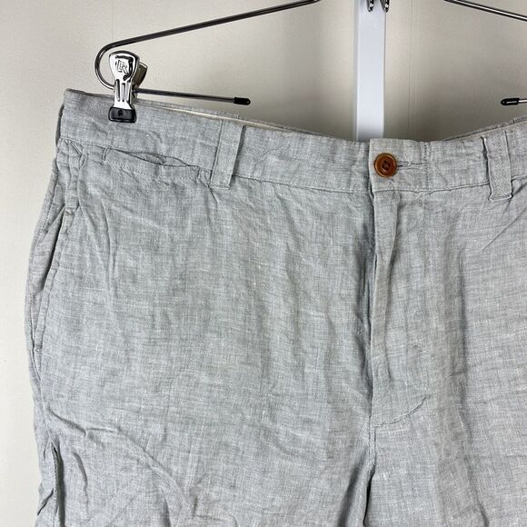 J. Crew Stanton‎ Shorts Baird McNutt Irish Linen Light Gray Mens Size 36x9 - Picture 2 of 6